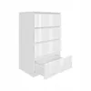 A white, four-drawer chest of drawers with one drawer partially open, set against a white background. Produktbild-Vorschau