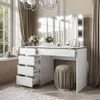 Toaletní stolek AURORA II SILVER ELITE se zrcadlem a Náhled obrázku produktu 4