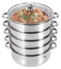 Velký parní hrnec z nerezové oceli, průměr 28 cm, 5 vrstev, Náhled obrázku produktu 1
