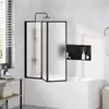 vidaXL Duschwand Schwarz 120 x 2 x 117 cm Aluminium und PP Produktbild-Vorschau 3