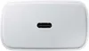 A close-up, top-down view of a white Samsung USB-C wall charger. Produktbild-Vorschau