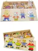 Puzzle Hölzernes Ankleide Spielzeug Bären Kaninchen Familie Produktbild-Vorschau 2