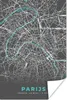 MuchoWow® Poster Paris - Blau - Karte - Stadtplan 40x60 cm Produktbild-Vorschau 1