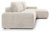 A cream-colored sectional sofa with a corduroy fabric cover, shown from a side angle on a white background. Produktbild-Vorschau