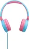 A pair of blue and pink headphones on a white background. Produktbild-Vorschau