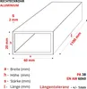 Aluminiumprofil 60x20x2 mm 110 cm Rechteckrohr Aluminium + Produktbild-Vorschau 2