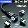 3in1 Magnetladekabel Magnet Ladekabel 2,4A Schwarz 2 Meter Produktbild-Vorschau 1