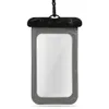 A waterproof phone pouch hanging from a chain against a white background. Produktbild-Vorschau