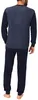 Herren Frottee Pyjama langarm Schlafanzug mit Bündchen - Produktbild-Vorschau 5