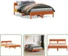The Living Store Massivholzbett mit Kopfteil Wachsbraun Produktbild-Vorschau 1