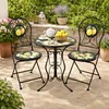 Menton Gartentisch Schwarz mit Zitronenmotiv Ø 55 cm, Höhe Produktbild-Vorschau 3