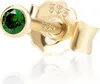 Einzel 2,5mm 585 Gelb Gold 14 K Ohrstecker Zirkon Smaragd Produktbild-Vorschau 1