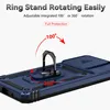 A close-up of a blue phone case with a ring stand and camera cover, highlighting its features. Produktbild-Vorschau