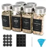 6er Set Gewürzdosen, 120ml eckige Gewürzgläser aus Glas, Produktbild-Vorschau 1