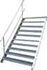 A metal staircase with a handrail against a white background. Produktbild-Vorschau