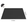 A black yoga mat is shown from a slightly elevated angle on a white background, with dimensions indicated. Náhled obrázku produktu
