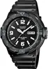 A close-up studio shot of a black Casio watch. Voir les images du produit