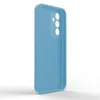 A light blue phone case is shown from the side against a white background. Produktbild-Vorschau