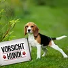 Vorsicht Hund! Metallschild mit Pfoten Motiv in rot Warnung Produktbild-Vorschau 5
