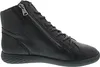 A side view of a black leather high-top sneaker. Anteprima dell’immagine prodotto