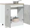 A kitchen cabinet with two doors, one open, showing pots inside. Náhľad obrázku produktu