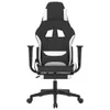 vidaXL Gaming stoel met voetsteun, zwart en wit, met Productafbeelding-voorbeeld 3