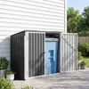 Outsunny Mülltonnenbox für 2 Mülltonnen aus verzinktem Produktbild-Vorschau 9