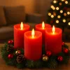 4x LED Echtwachs Kerzen Set mit Timer schwarzer Docht Produktbild-Vorschau 7