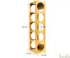 A bamboo wine rack with dimensions indicated. Produktbild-Vorschau
