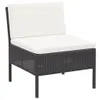 3-tlg. Garten-Lounge-Set mit Auflagen Poly Rattan Schwarz Produktbild-Vorschau 6