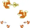 Kinder Ohrringe Silber 925 Ohrstecker Fuchs Silber Produktbild-Vorschau 2