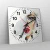 Wanduhr - Quadrat - Glasuhr - Aquarell Frau Mund - 30x30cm Produktbild-Vorschau 4