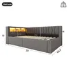 Dagbed 90x200 cm in grijs, met linnen hoes, hydraulisch Productafbeelding-voorbeeld 2