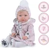Puppe Alina Mädchen 45 cm mit Haare Schlafaugen & Schnuller Puppenkleidung Spielzeug Geschenk Produktbild-Vorschau