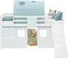 Lit mezzanine Homestyle4u 90 x 200 cm pour enfants, blanc, Voir les images du produit 7