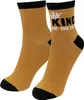 A pair of socks with a crown and text. Náhled obrázku produktu