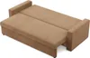 A brown sofa with a pull-out bed function, shown in an open state. Produktbild-Vorschau