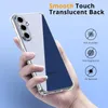 A hand holding a clear phone case with a blue background. Náhľad obrázku produktu