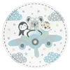 Tapis pour enfants rond lavable chambre d'enfants avion Voir les images du produit 10