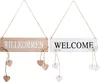 com-four® 2x Türanhänger "Willkommen" und "Welcome" mit Produktbild-Vorschau 1