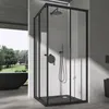 doporro Cabine de Douche Noir en Angle Transparent Voir les images du produit 1