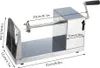 A stainless steel spiral potato slicer with dimensions indicated by measurement lines and text. Náhľad obrázku produktu
