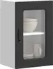 vidaXL Küchen-Hängeschrank mit Glastür Kalmar Schwarz Produktbild-Vorschau 1