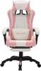 Sedia da gioco con luci LED RGB in ecopelle rosa e bianca Anteprima dell’immagine prodotto 2