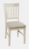A single dining chair with a slatted back and upholstered seat, presented against a plain background. Produktbild-Vorschau