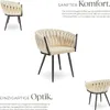 Set Esszimmerstuhl Astano Samt, Knotendesign - Sand, 4er Produktbild-Vorschau 3
