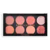 A top-down view of a makeup palette with eight blush shades. Produktbild-Vorschau