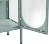 Credenza moderna a 2 ante da 80 cm in metallo e vetro verde Anteprima dell’immagine prodotto 7