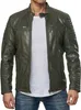 Tazzio Herren Jacke Lederjacke Biker Echtleder 19709 Khaki Produktbild-Vorschau 2