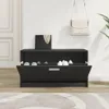 Schuhbank Schwarz 80x24x45 cm Holzwerkstoff Produktbild-Vorschau 3